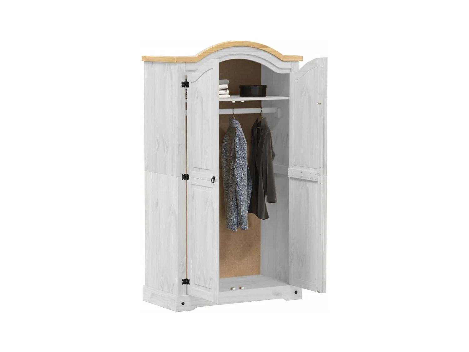 Garde-robe Corona blanc 102x52x186 cm bois de pin massif
