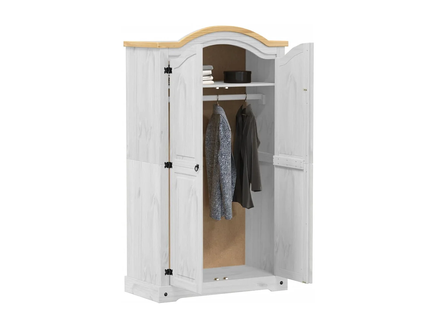 Garde-robe Corona blanc 102x52x186 cm bois de pin massif