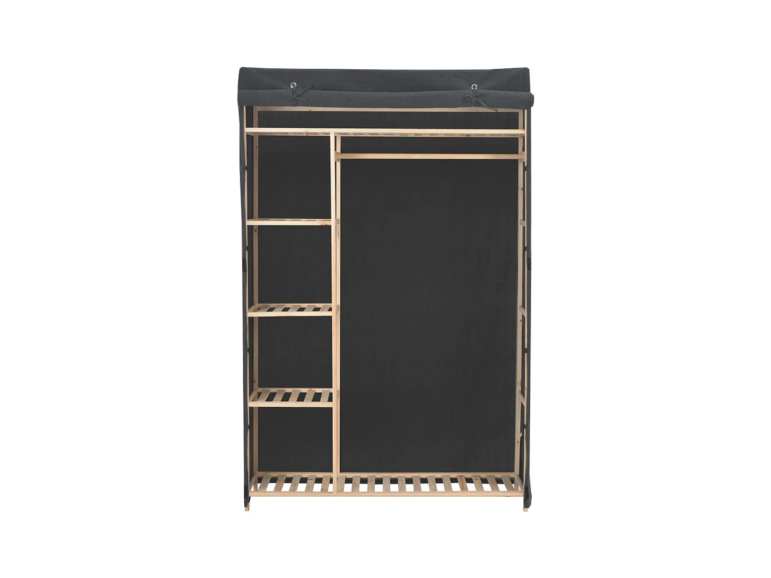 Grauer Kleiderschrank 110 x 40 x 170 cm Stoff