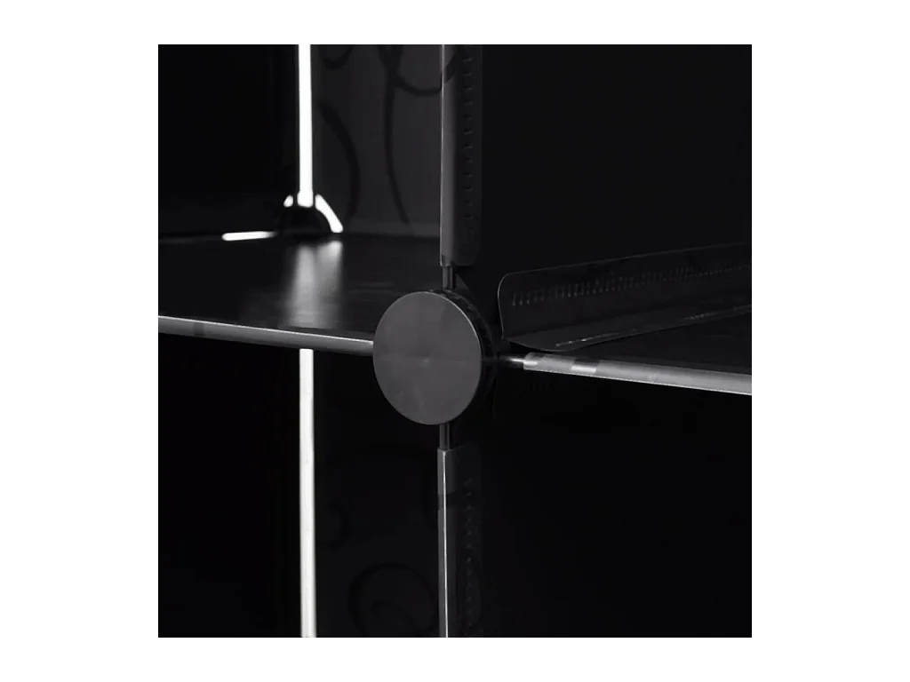 Armario modular 18 compartimentos Blanco y negro 37x146x180,5cm