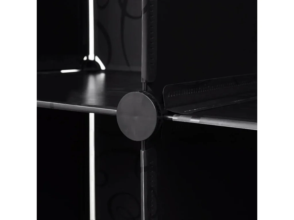 Mobile componibile 18 scomparti Bianco e nero 37x146x180,5cm