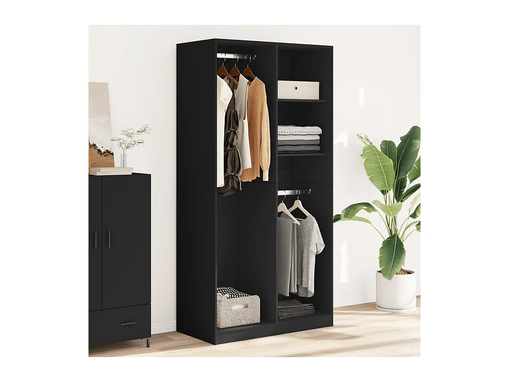 Armario negro 100x50x200 cm aglomerado