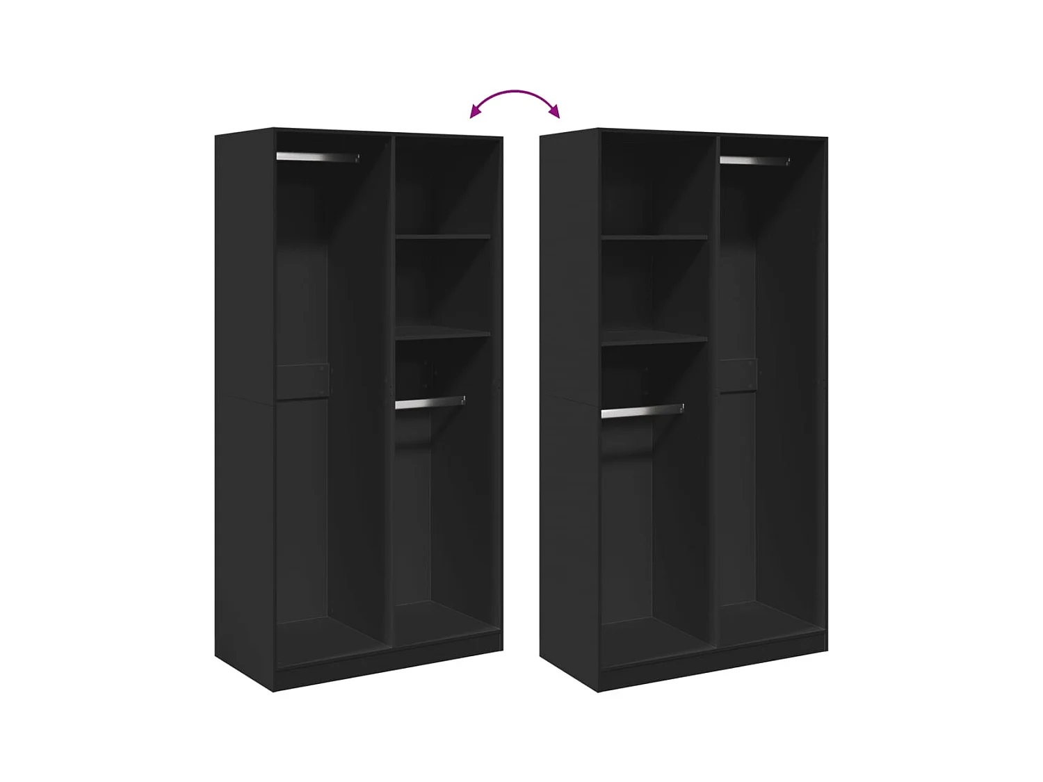 Armario negro 100x50x200 cm aglomerado