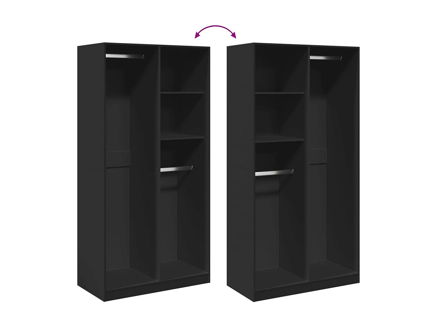 Armadio nero 100x50x200 cm in truciolare