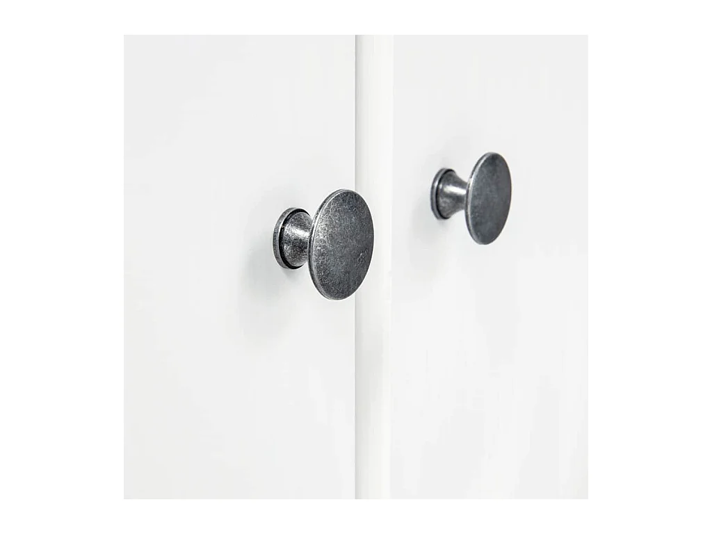 Armario Hill 3 puertas Blanco 127x50x170 cm Madera maciza de pino