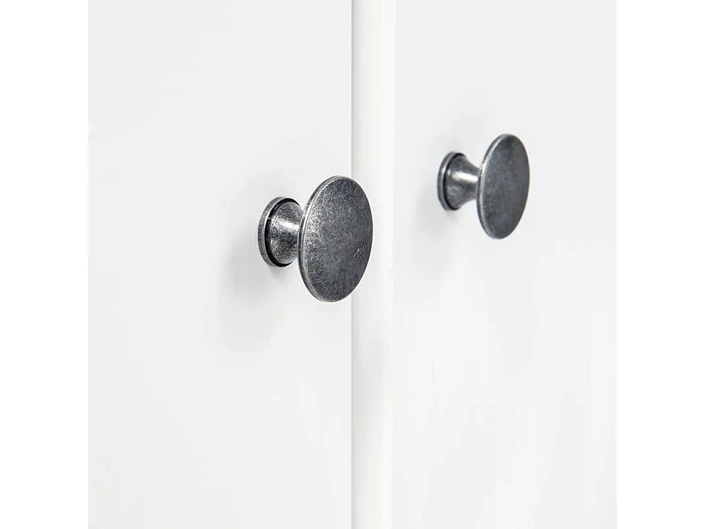 Armario Hill 3 puertas Blanco 127x50x170 cm Madera maciza de pino