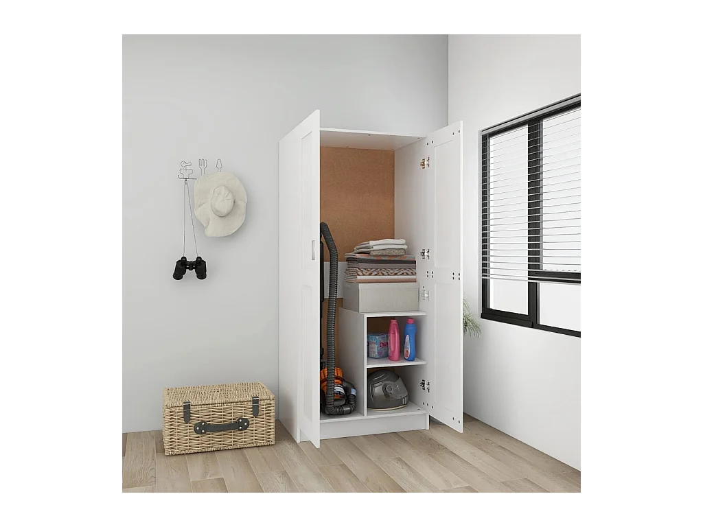 Garde-robe Blanc 82,5x51,5x180 cm Aggloméré