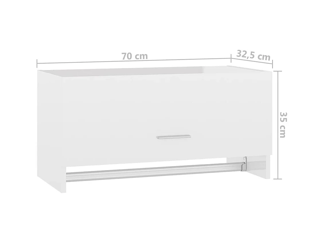Armario blanco brillo 70x32,5x35 cm madera contrachapada
