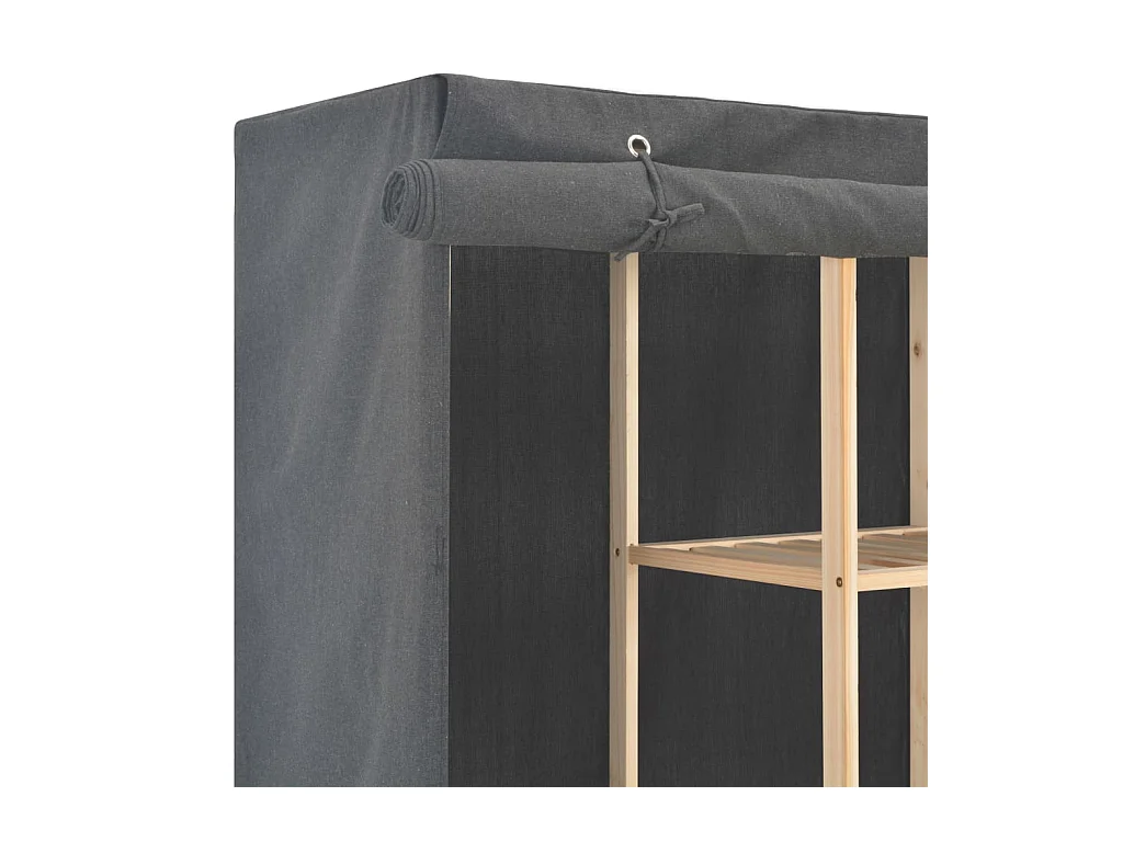 Grauer Kleiderschrank 173x40x170 cm Stoff