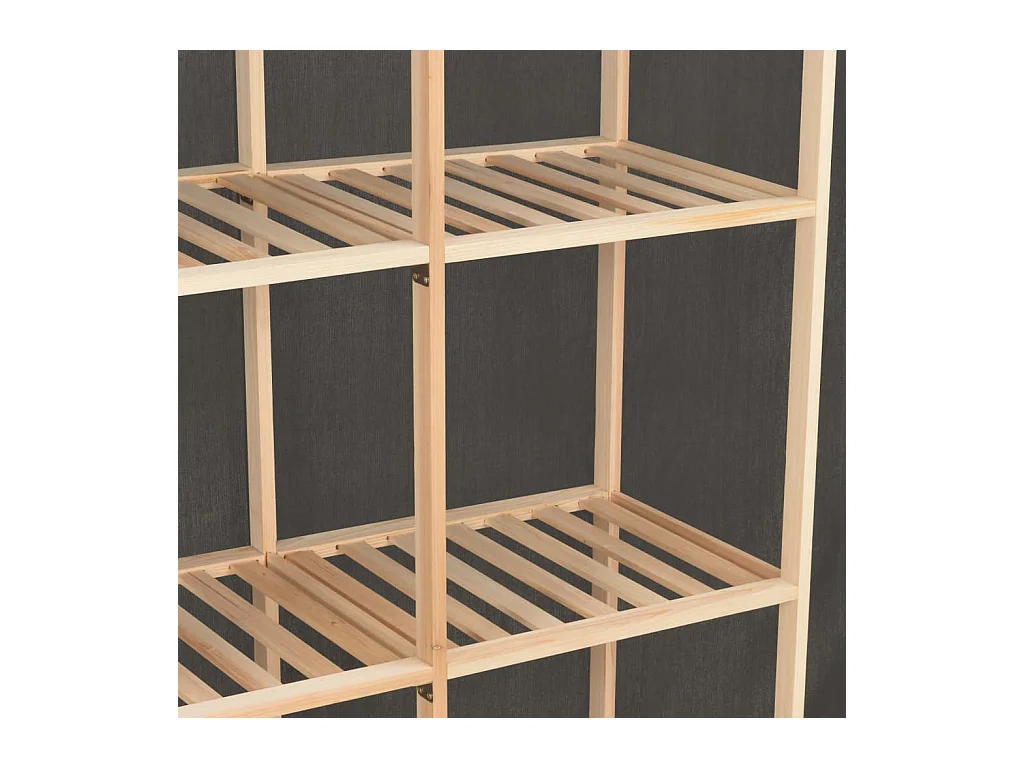 Grauer Kleiderschrank 173x40x170 cm Stoff