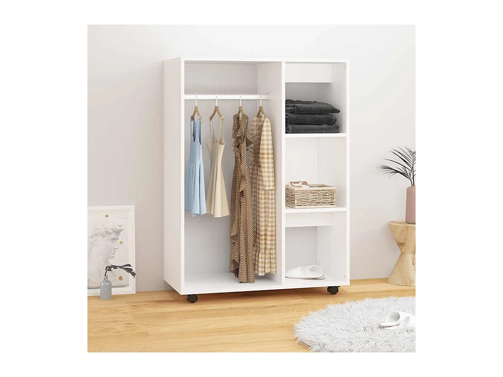 Armario blanco 80x40x110 cm Madera contrachapada