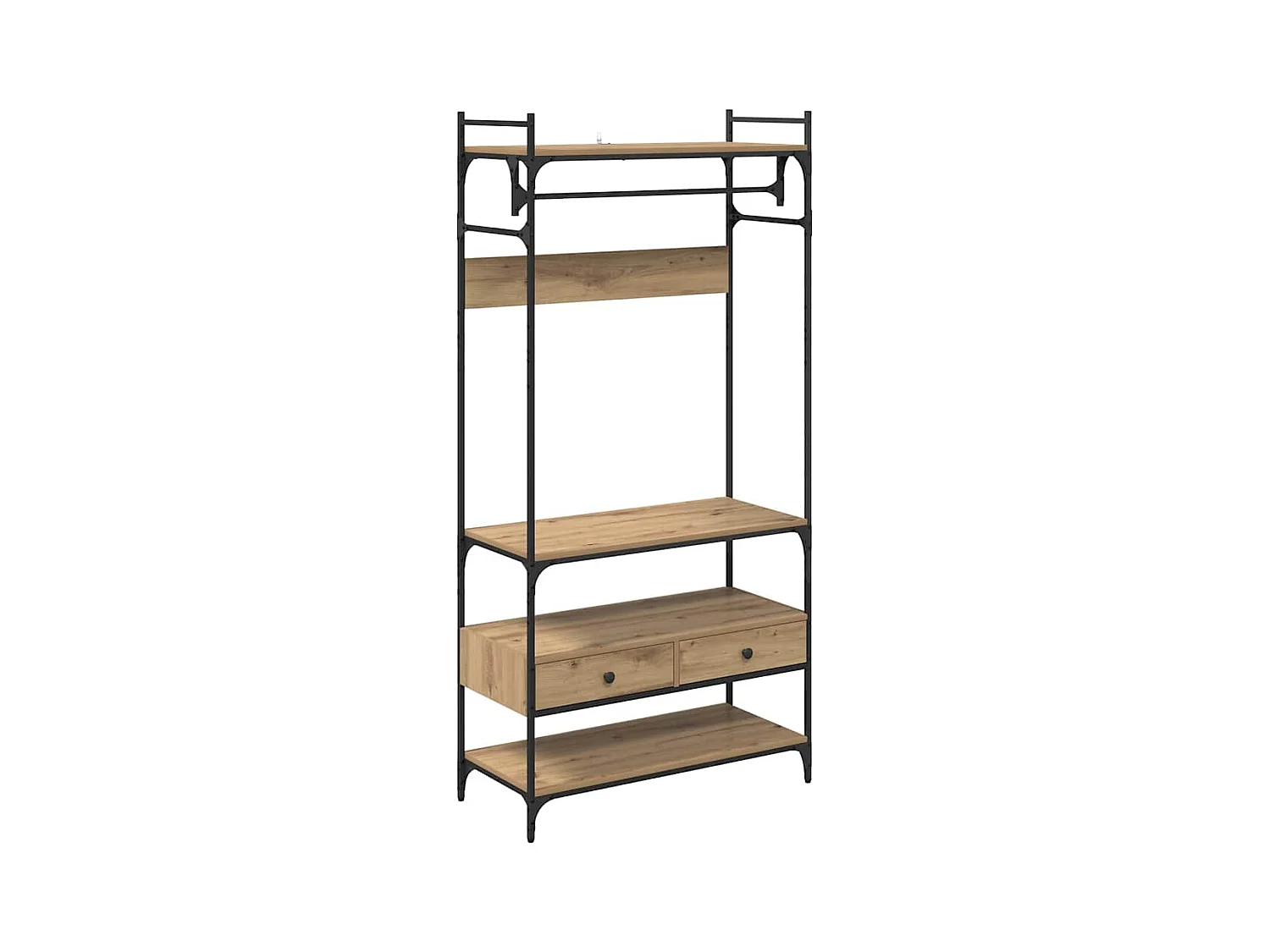 Handgemaakte eikenhouten kledingkast 89 x 39 x 184,5 cm Technisch hout