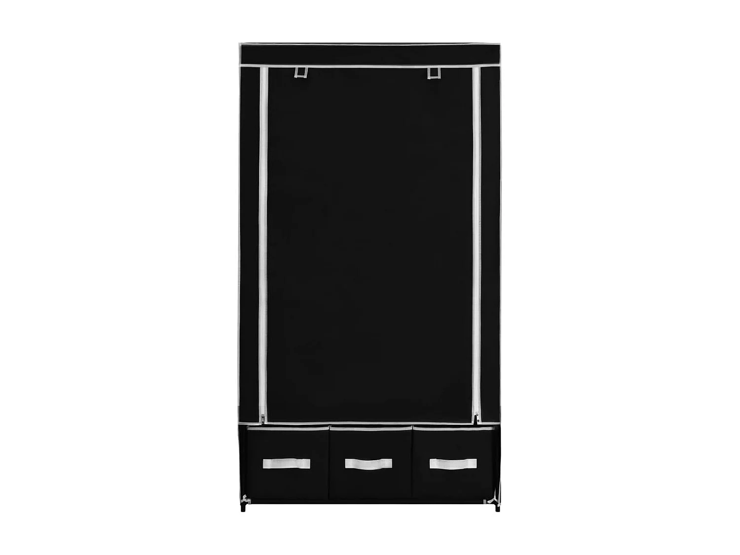 Schwarzer Kleiderschrank 87 x 49 x 159 cm Stoff