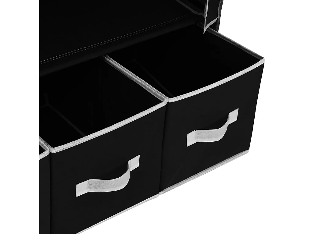 Schwarzer Kleiderschrank 87 x 49 x 159 cm Stoff