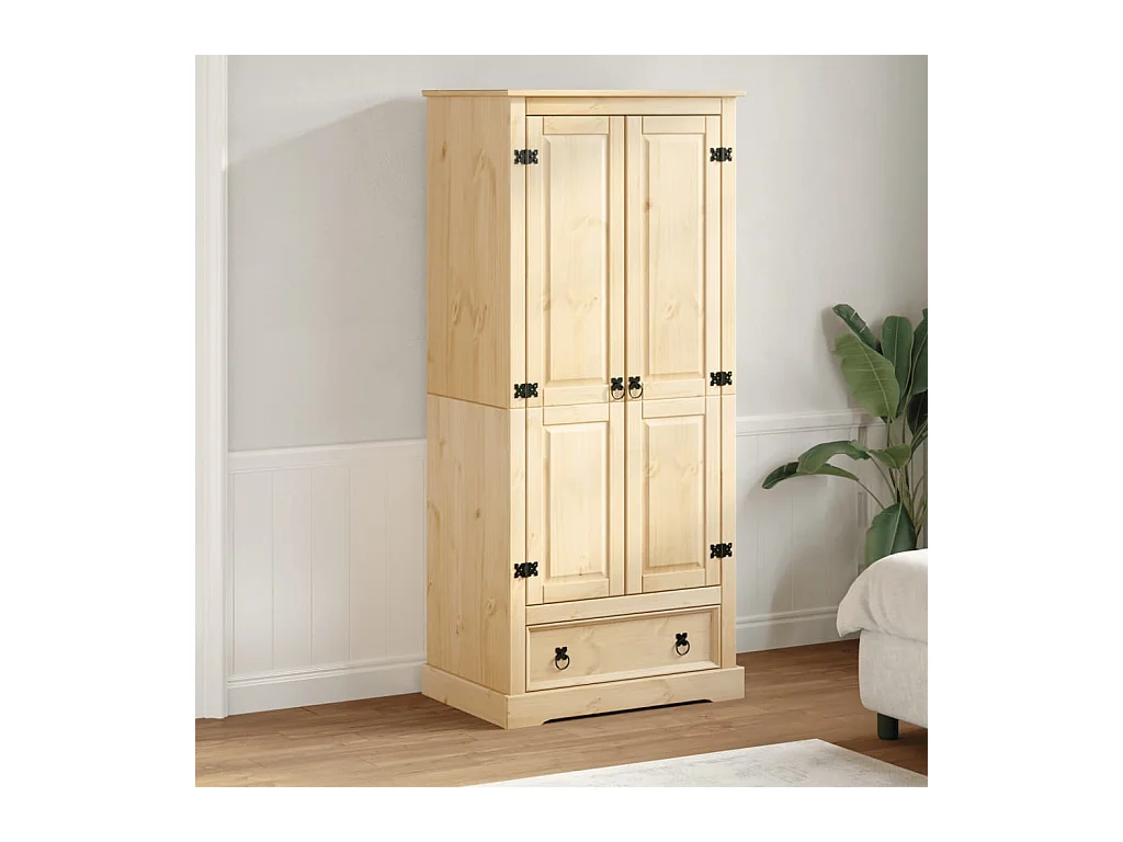 Corona kledingkast 76x50x170 cm massief grenenhout