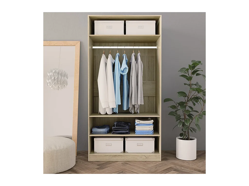 Sonoma Eiken Kledingkast 100x50x200 cm Engineered Wood