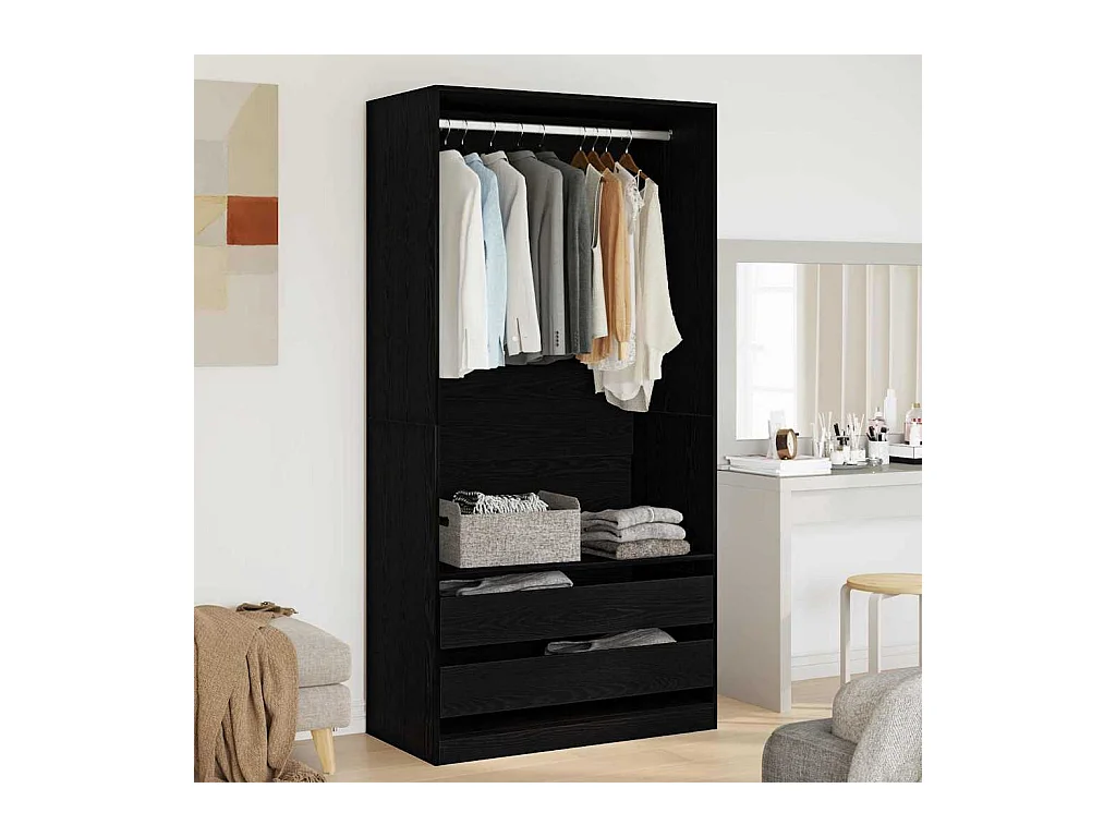 Armoire Chêne noir 100 x 50 x 200 cm Bois d'ingénierie
