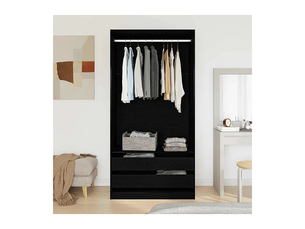 Armoire Chêne noir 100 x 50 x 200 cm Bois d'ingénierie