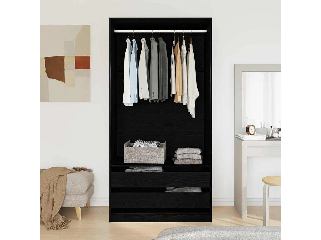 Armoire Chêne noir 100 x 50 x 200 cm Bois d'ingénierie