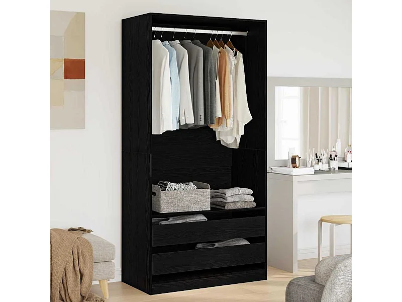 Armoire Chêne noir 100 x 50 x 200 cm Bois d'ingénierie