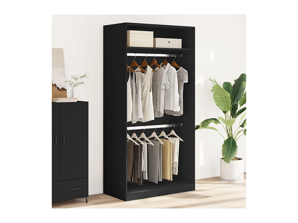 Armario negro 100x50x200 cm aglomerado