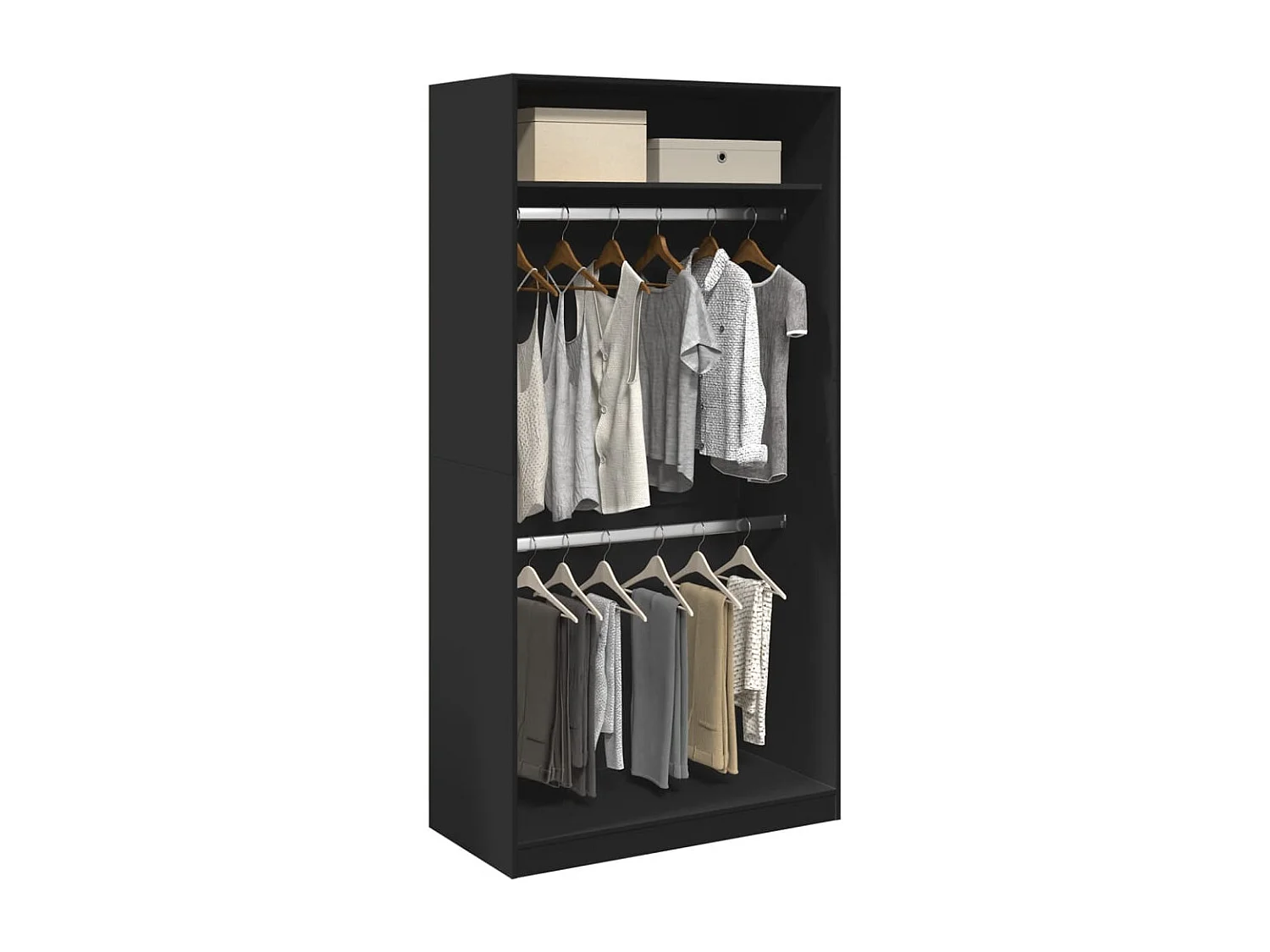 Armadio nero 100x50x200 cm in truciolare