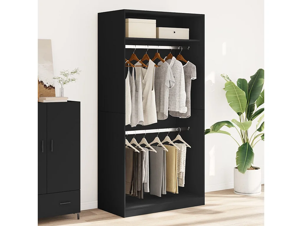 Armadio nero 100x50x200 cm in truciolare