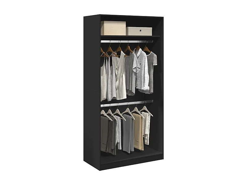 Armadio nero 100x50x200 cm in truciolare