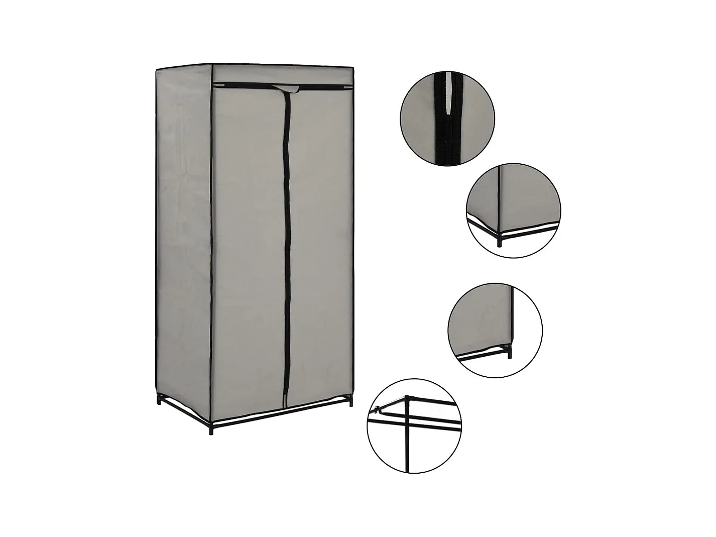 Garde-robe Gris 75x50x160 cm