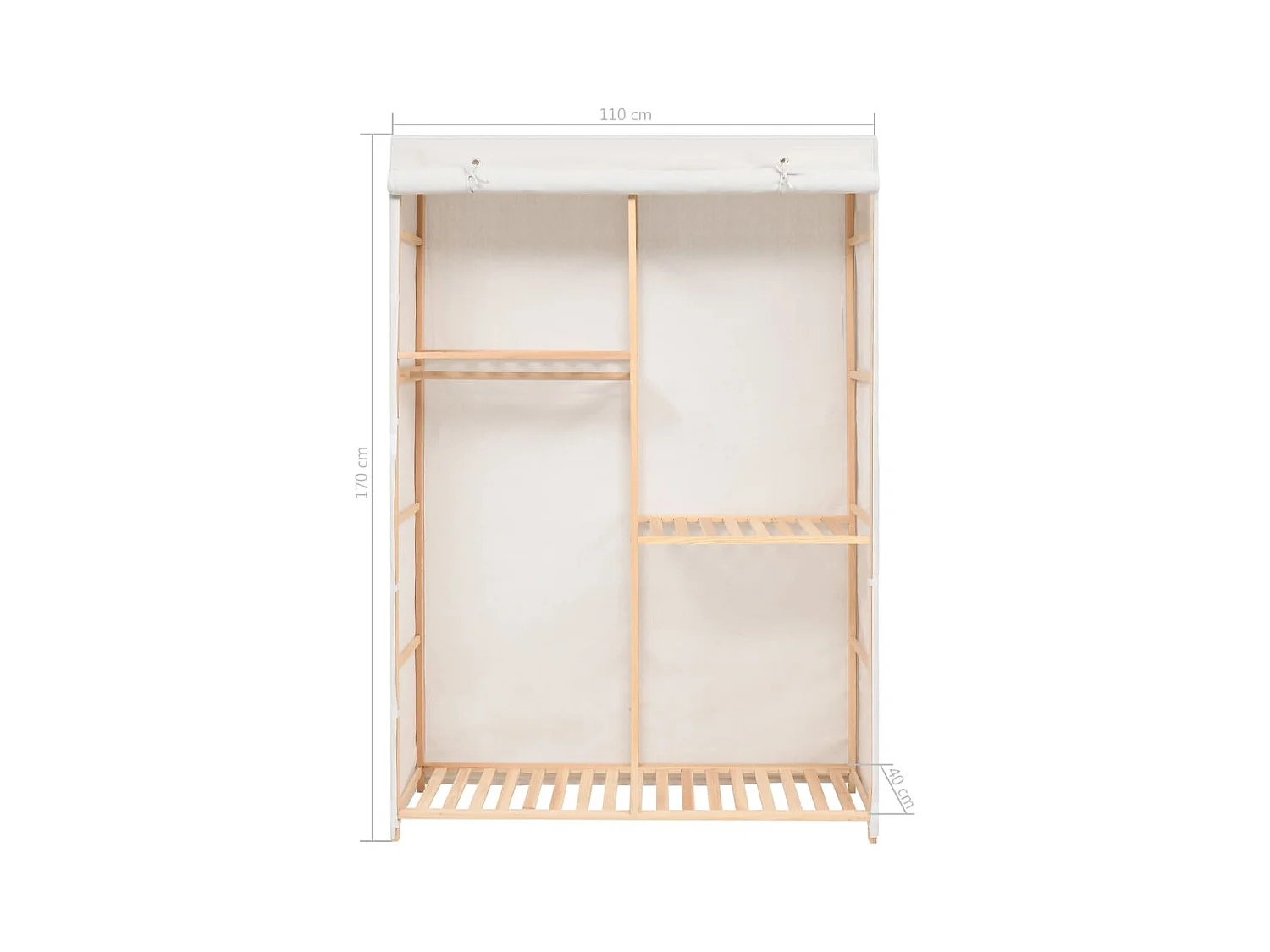 3-stöckiger Kleiderschrank 110 x 40 x 170 cm