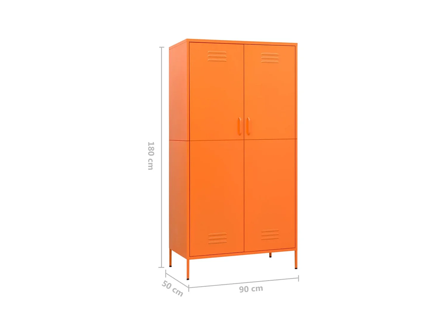 Oranje kledingkast 90x50x180 cm Staal