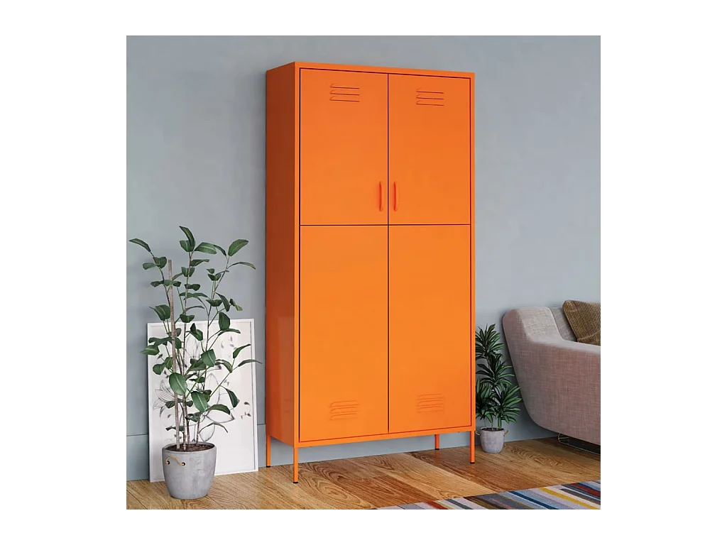 Armario naranja 90x50x180 cm Acero