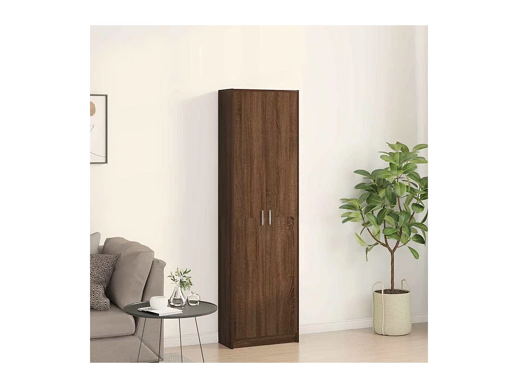 Bruine eiken kledingkast 55 x 25 x 189 cm bewerkt hout