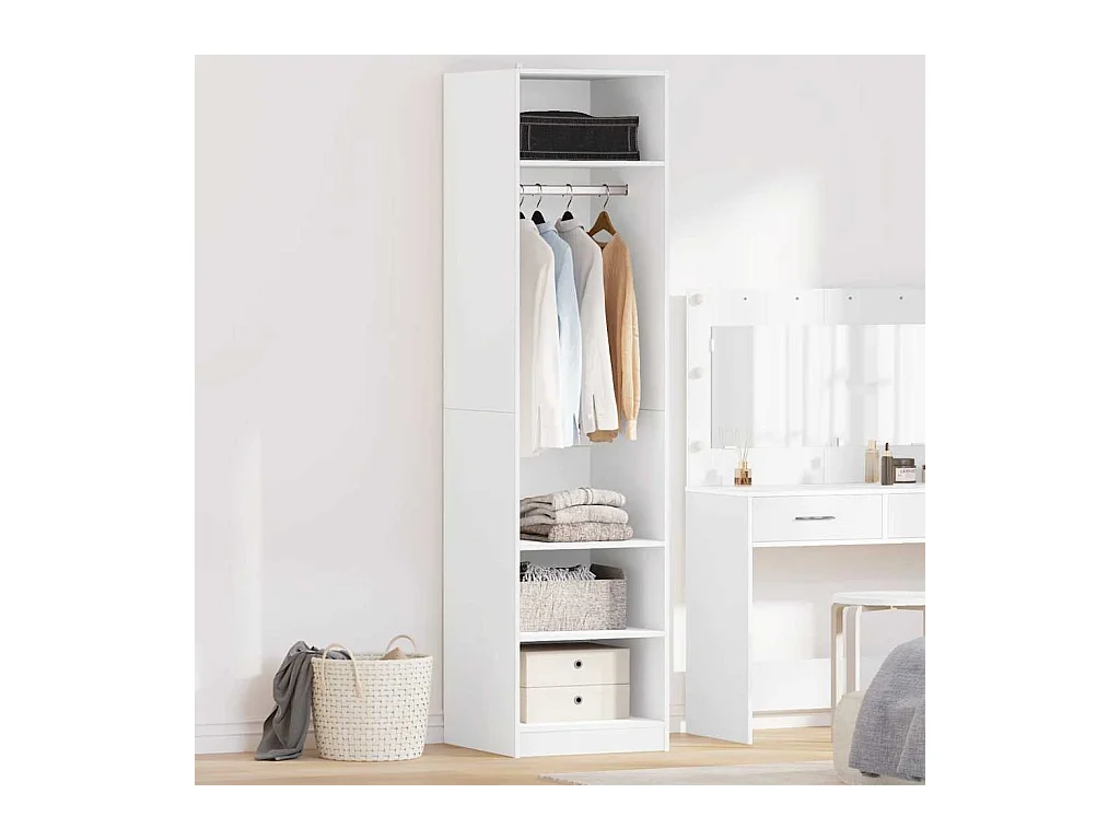 Weißer Kleiderschrank 50x50x200 cm Holzwerkstoff