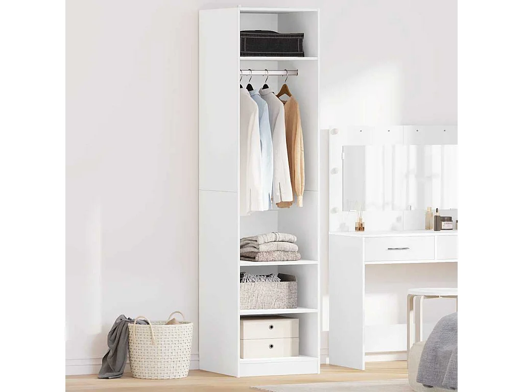 Armadio bianco 50x50x200 cm in legno ingegnerizzato