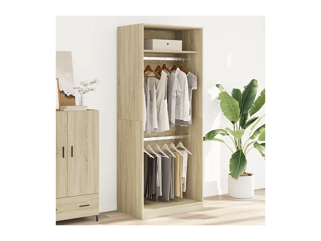 Sonoma eiken kledingkast 80x50x200 cm bewerkt hout