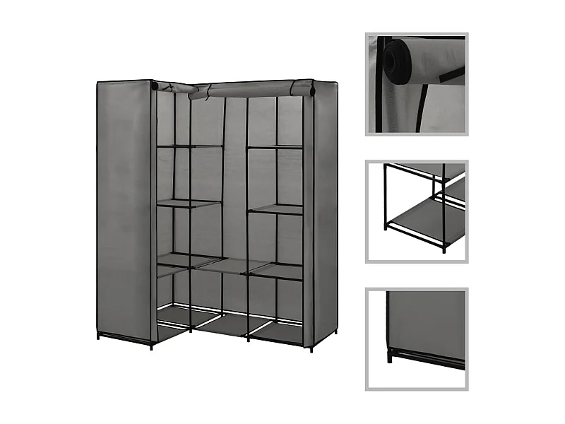 Armario esquinero Gris 130 x 87 x 169 cm