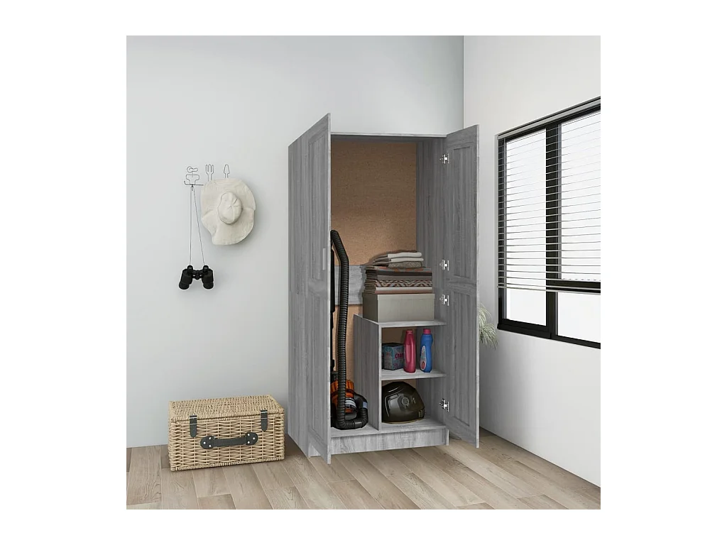 Garde-robe Sonoma gris 82,5x51,5x180 cm Bois d'ingénierie