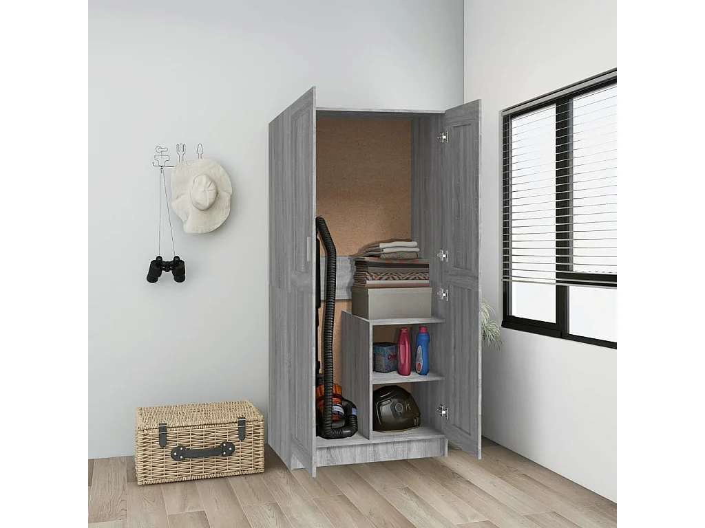 Garde-robe Sonoma gris 82,5x51,5x180 cm Bois d'ingénierie