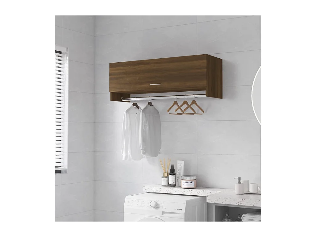 Kledingkast Bruin Eiken 100x32,5x35 cm Bewerkt hout