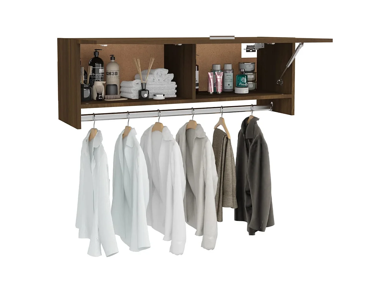 Kledingkast Bruin Eiken 100x32,5x35 cm Bewerkt hout