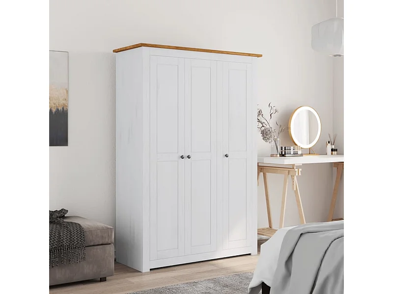 3-deurs kledingkast Wit 118x50x171,5cm Pine Panama Assortiment