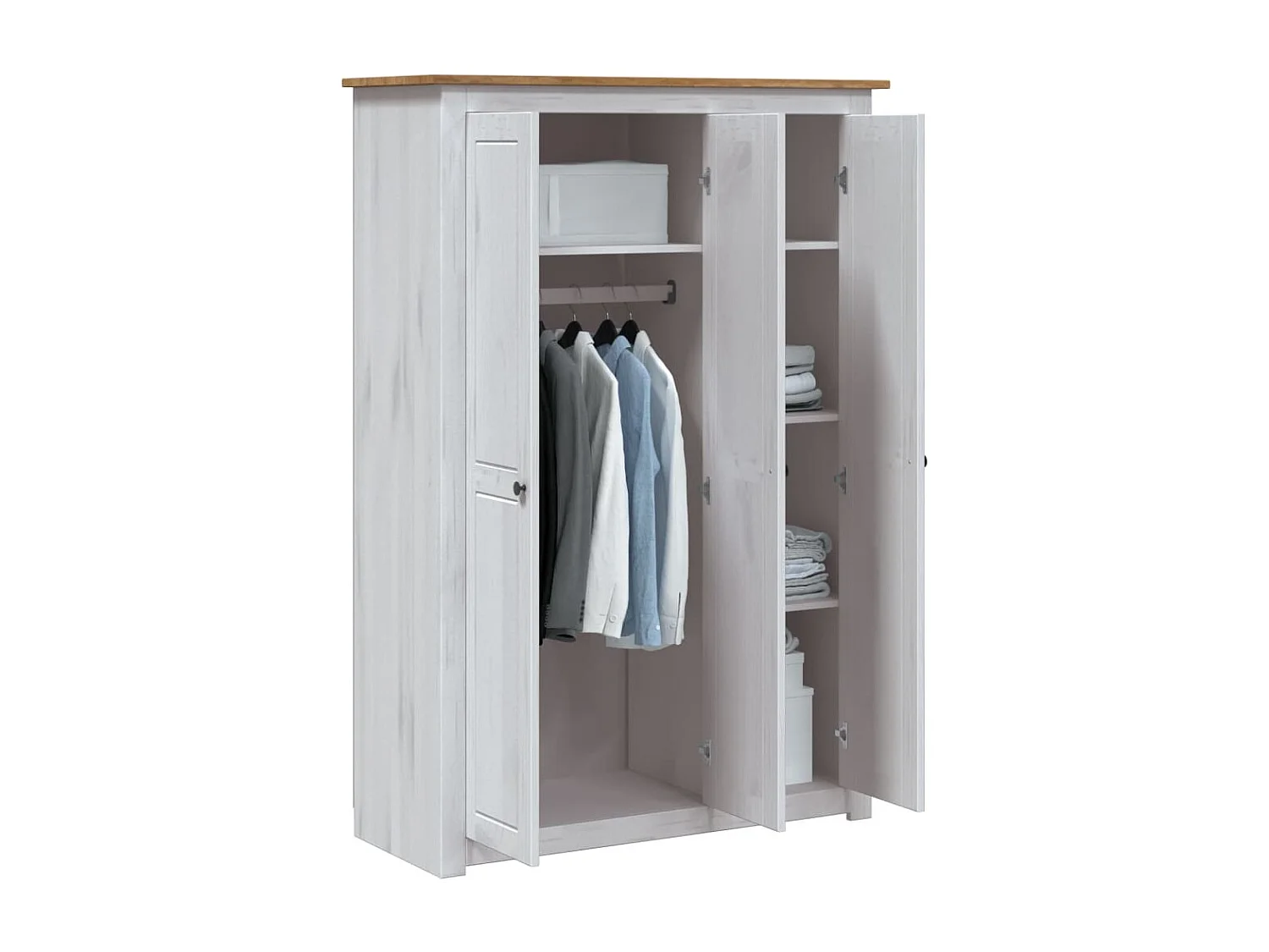 Armario 3 puertas Blanco 118x50x171,5cm Pino Panamá Surtido