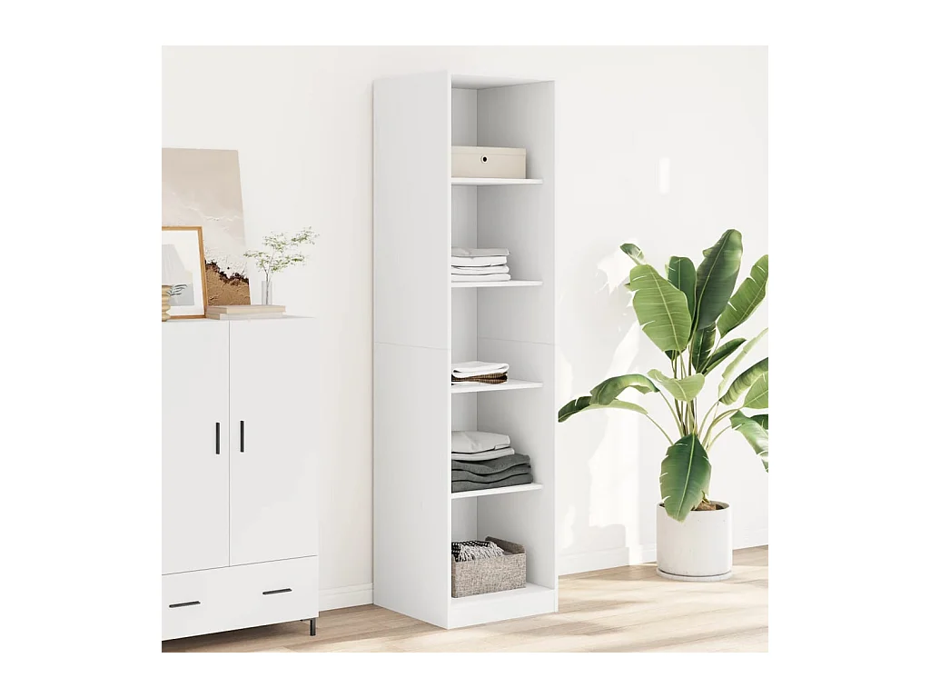 Witte kledingkast 50x50x200 cm van bewerkt hout