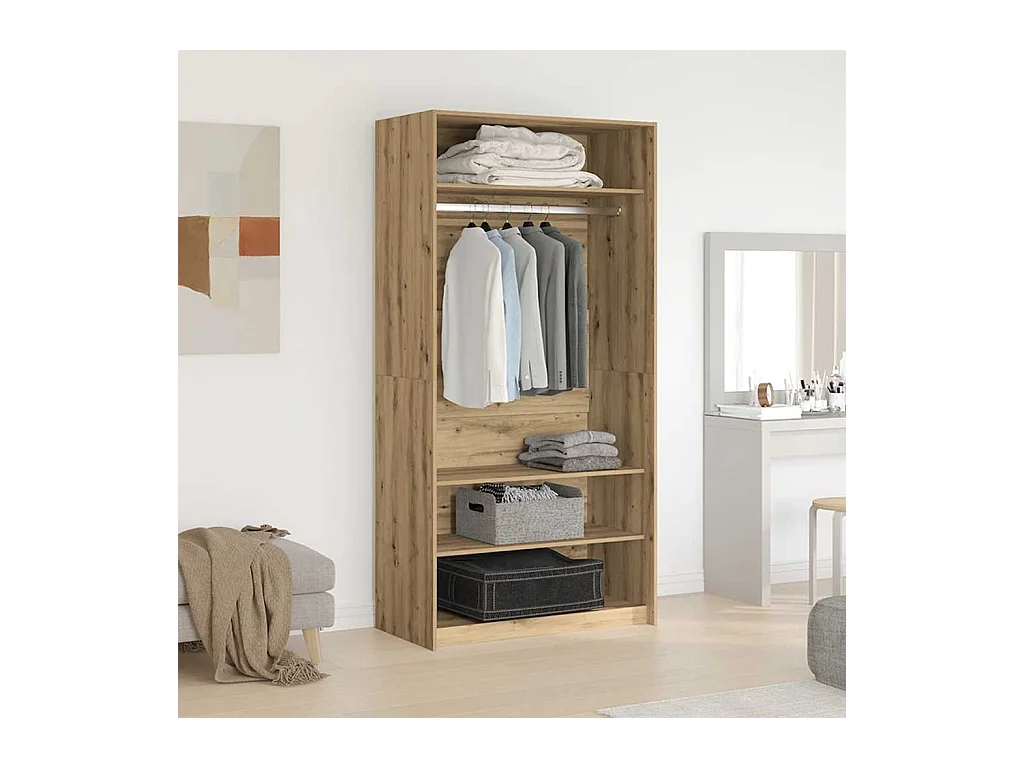 Armario de roble artesanal 100x50x200 cm madera de ingeniería