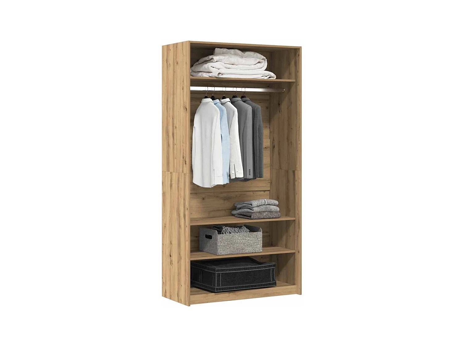 Garde-robe chêne artisanal 100x50x200 cm bois d'ingénierie