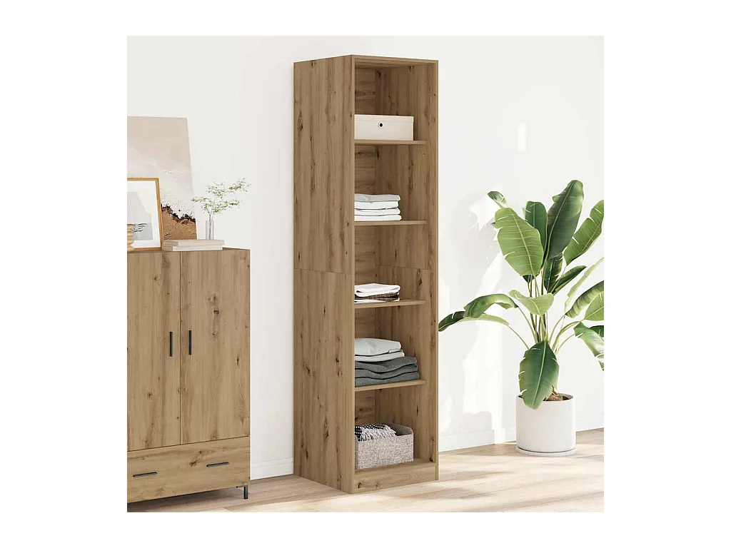 Handgemaakte eikenhouten kledingkast 50x50x200 cm van bewerkt hout