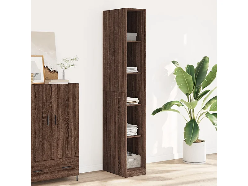 Kledingkast bruin eiken 30x50x200 cm bewerkt hout