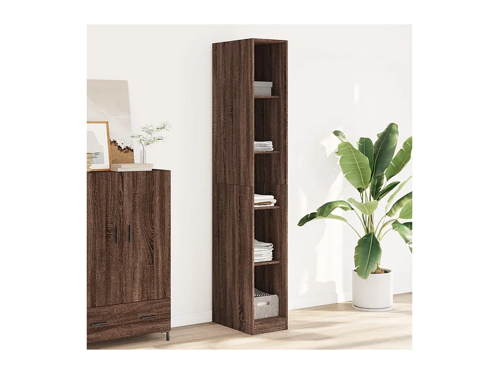 Kledingkast bruin eiken 30x50x200 cm bewerkt hout