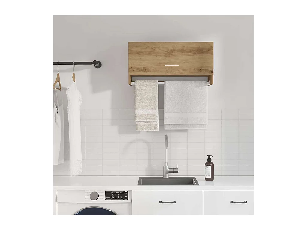 Armoire en chêne artisanal 70x32,5x35 cm bois d'ingénierie